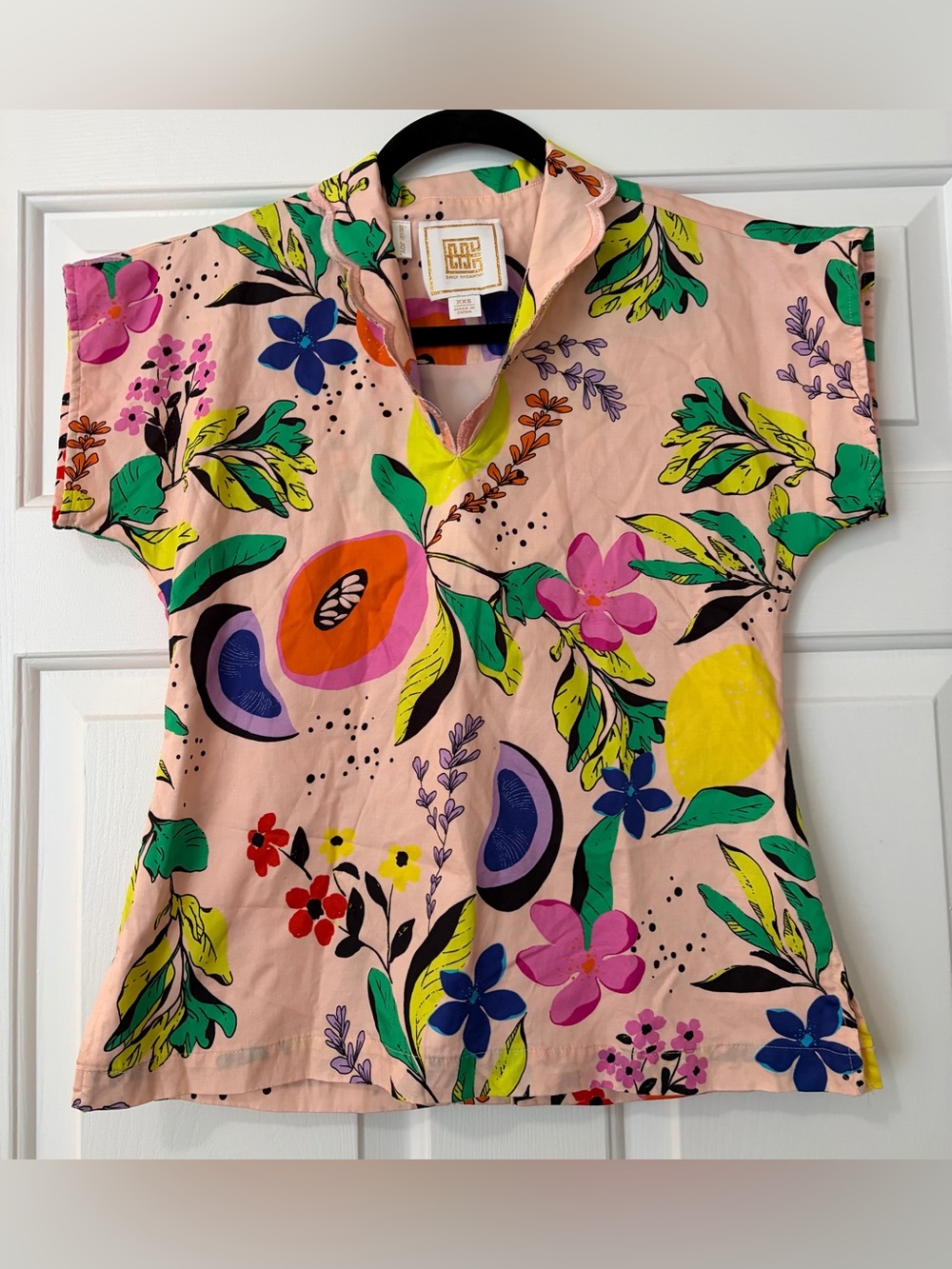 NWOT Emily McCarthy Riviera Multicolored Tropical Top